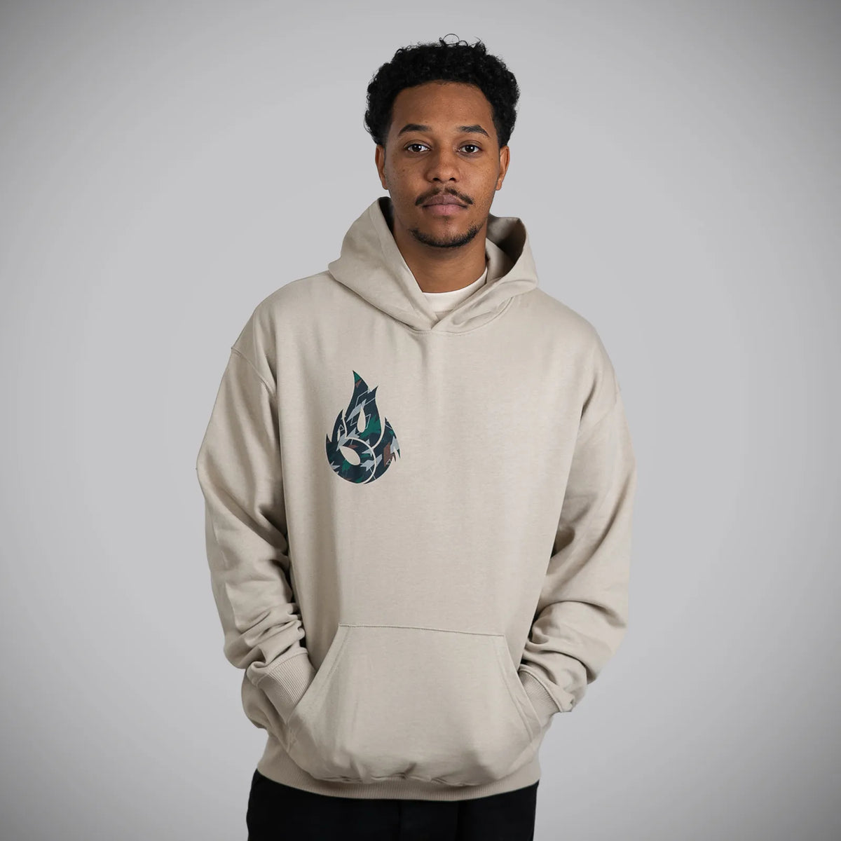 Jnglst Born Outta Fire Drum and Bass Collab Hoody Junglist wearing