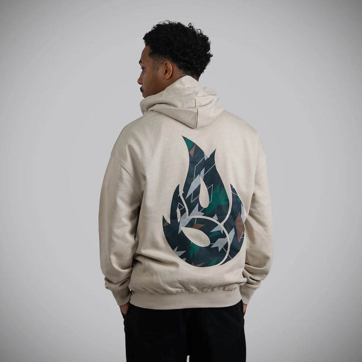 Jnglst Born Outta Fire Drum and Bass Collab Hoody Camouflage Print