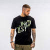 Black T Shirt with Green Camo Pattern