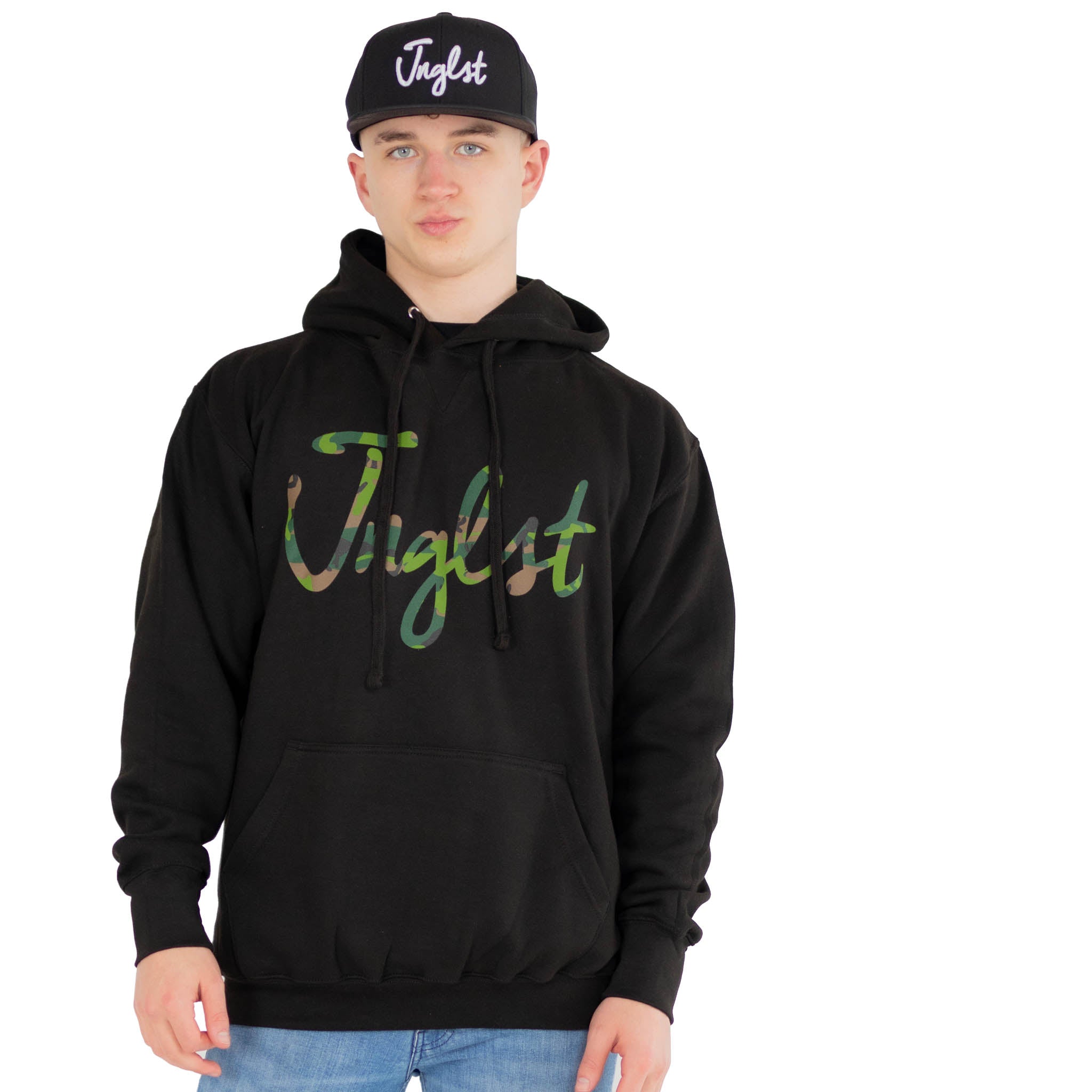 Jnglst script black hoody model