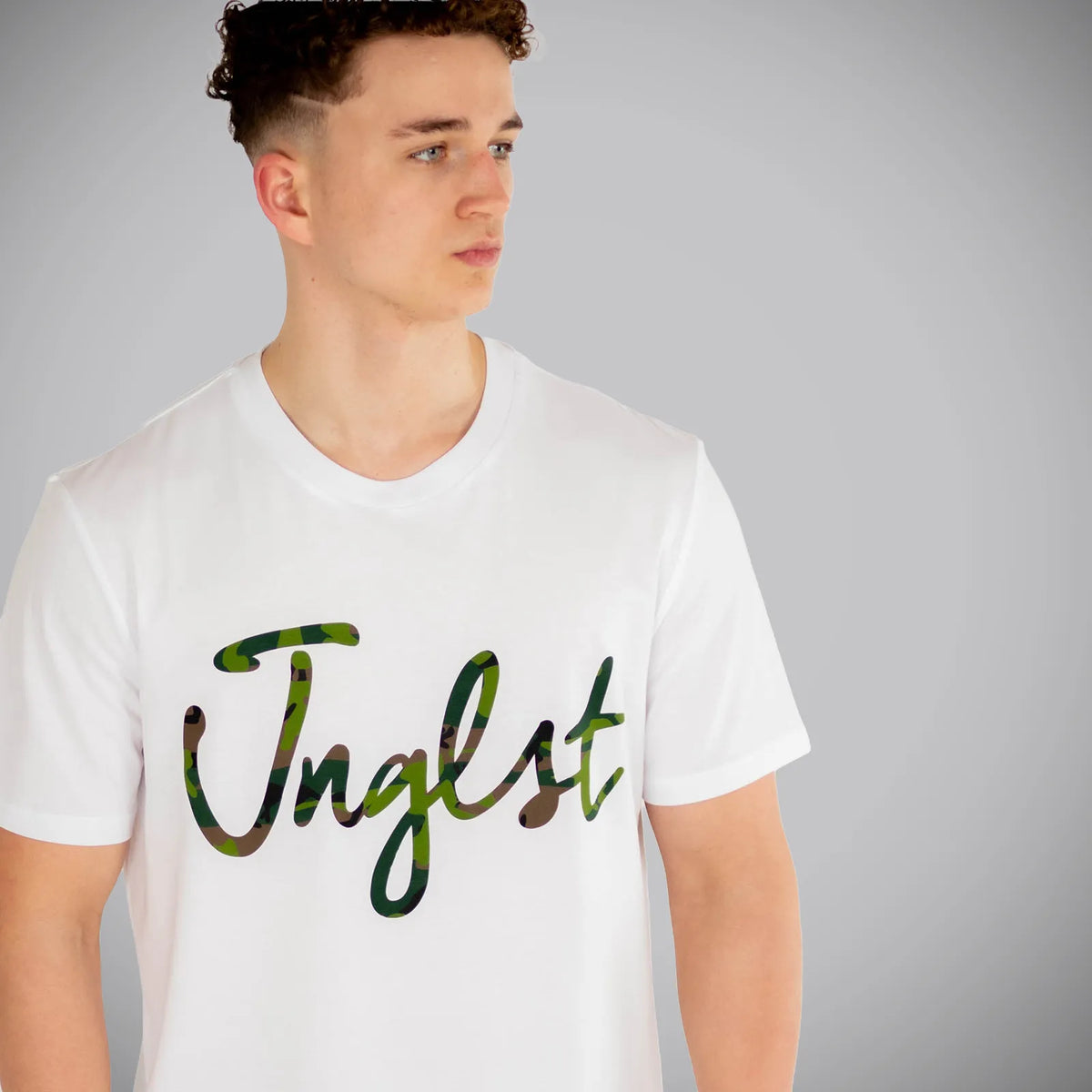 Jnglst Camo Script White T-Shirt
