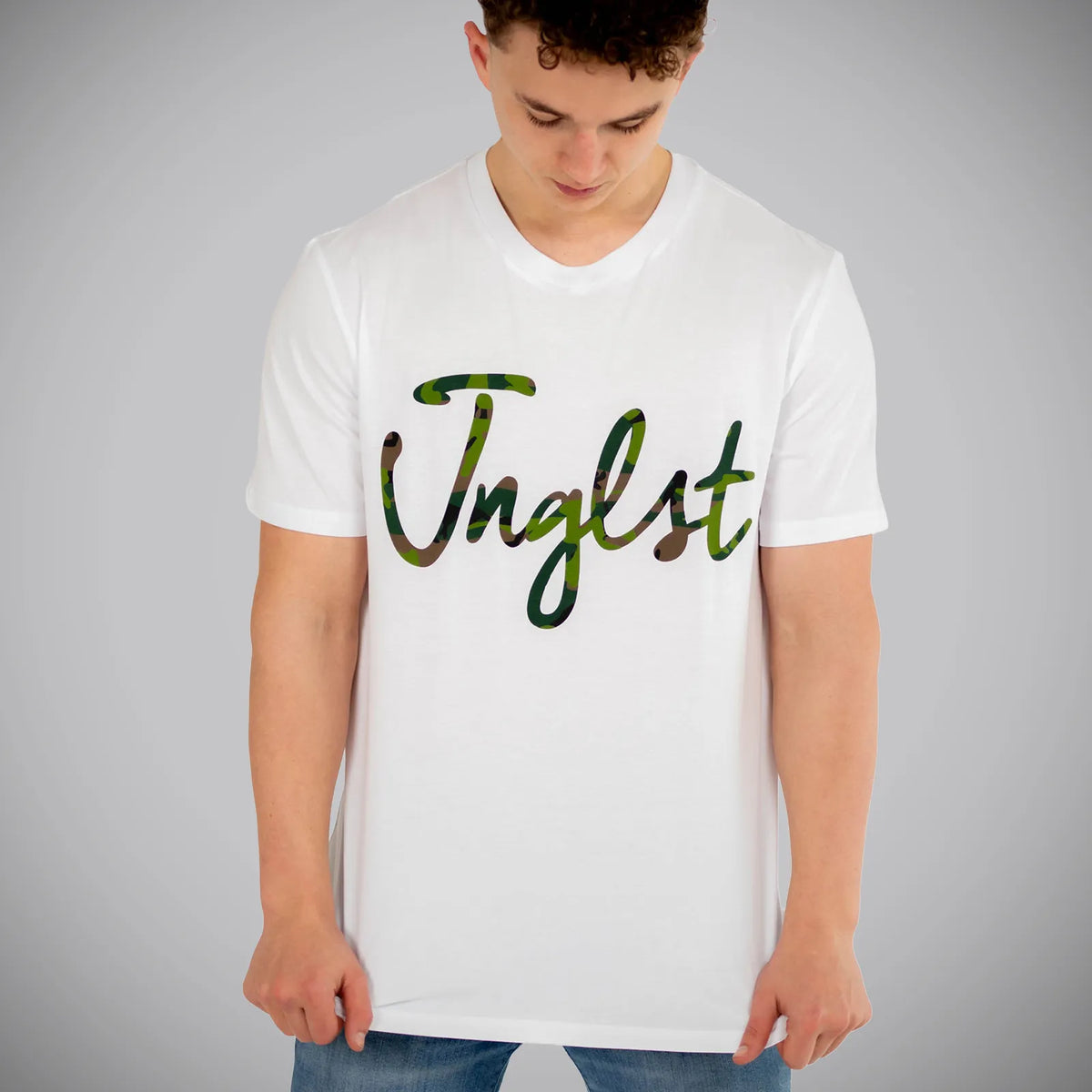 Jnglst Camo Script White T-Shirt