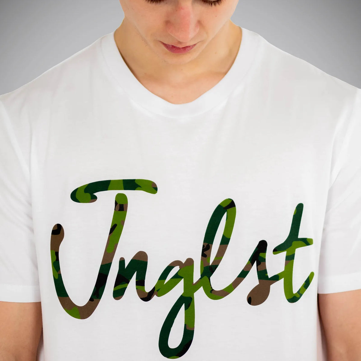 Jnglst Camo Script White T-Shirt