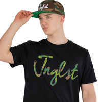 Jnglst camo script black t shirt camo script tee