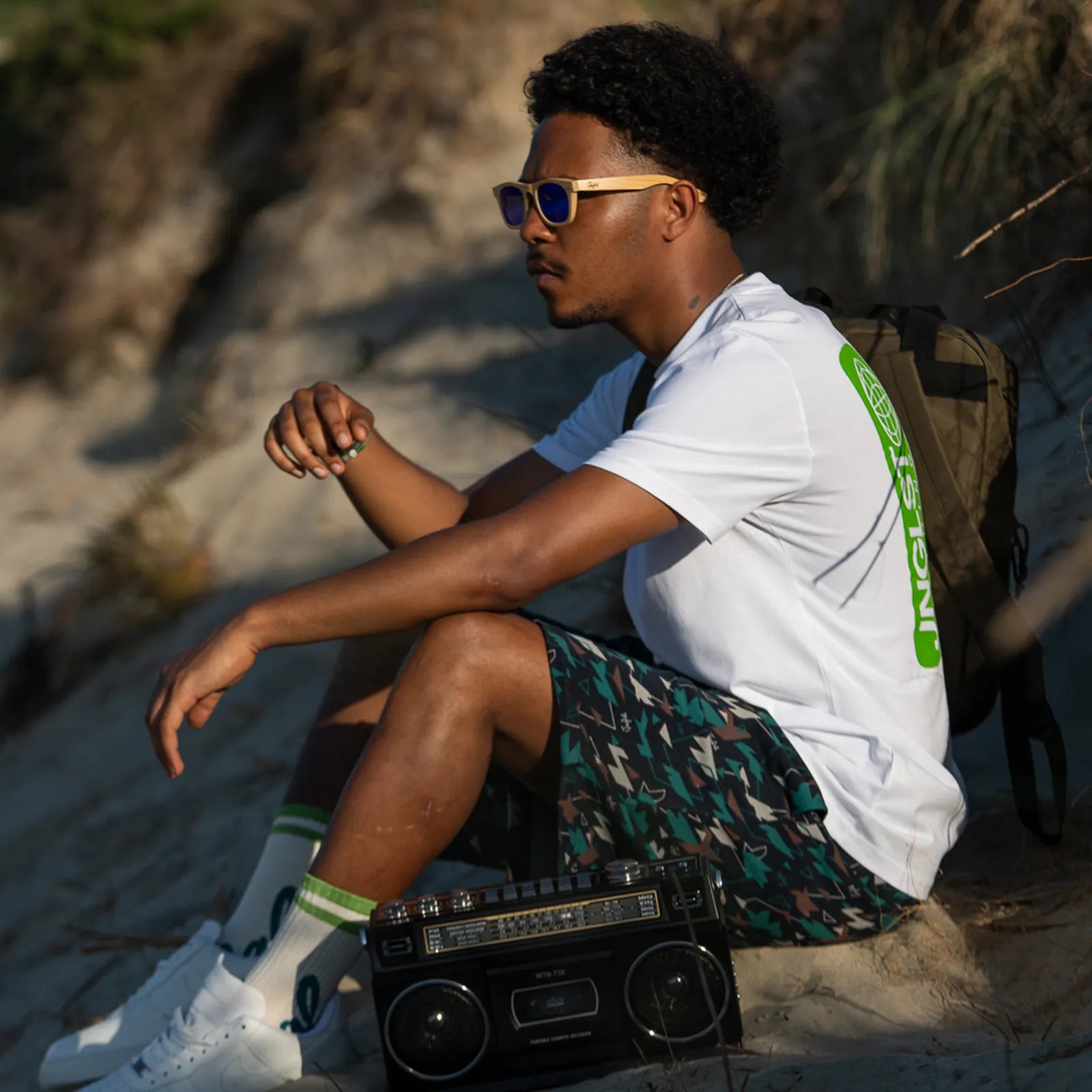 Jnglst Cotton Shorts - Dark Green Camo