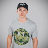 Camo Jnglst Smiley Grey T-Shirt Screen Printed