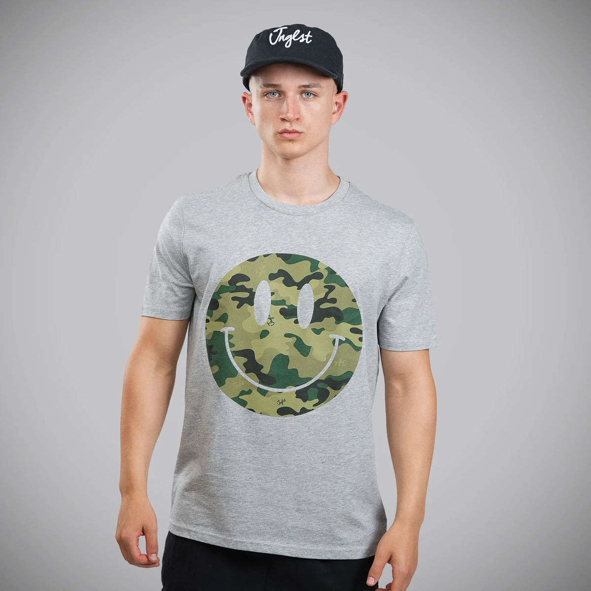 Camo Jnglst Smiley Grey T-Shirt Rave