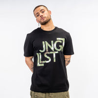Black T-Shirt and Green Junglist Pattern