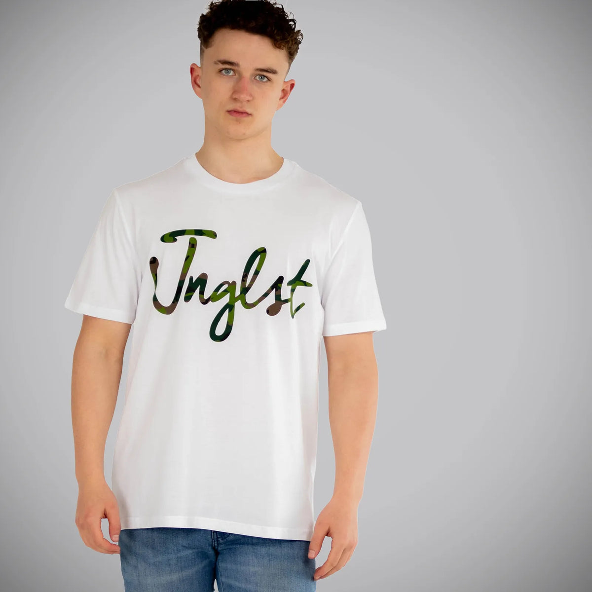 Jnglst Camo Script White T-Shirt
