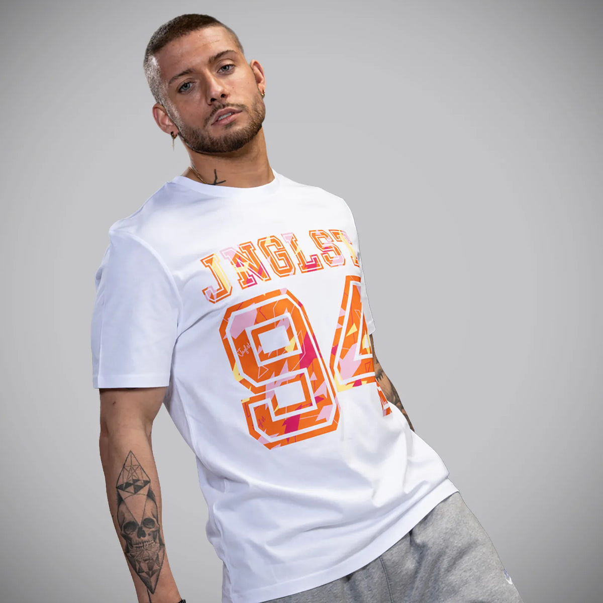 JNGLST 94 Orange Camo T-Shirt - White
