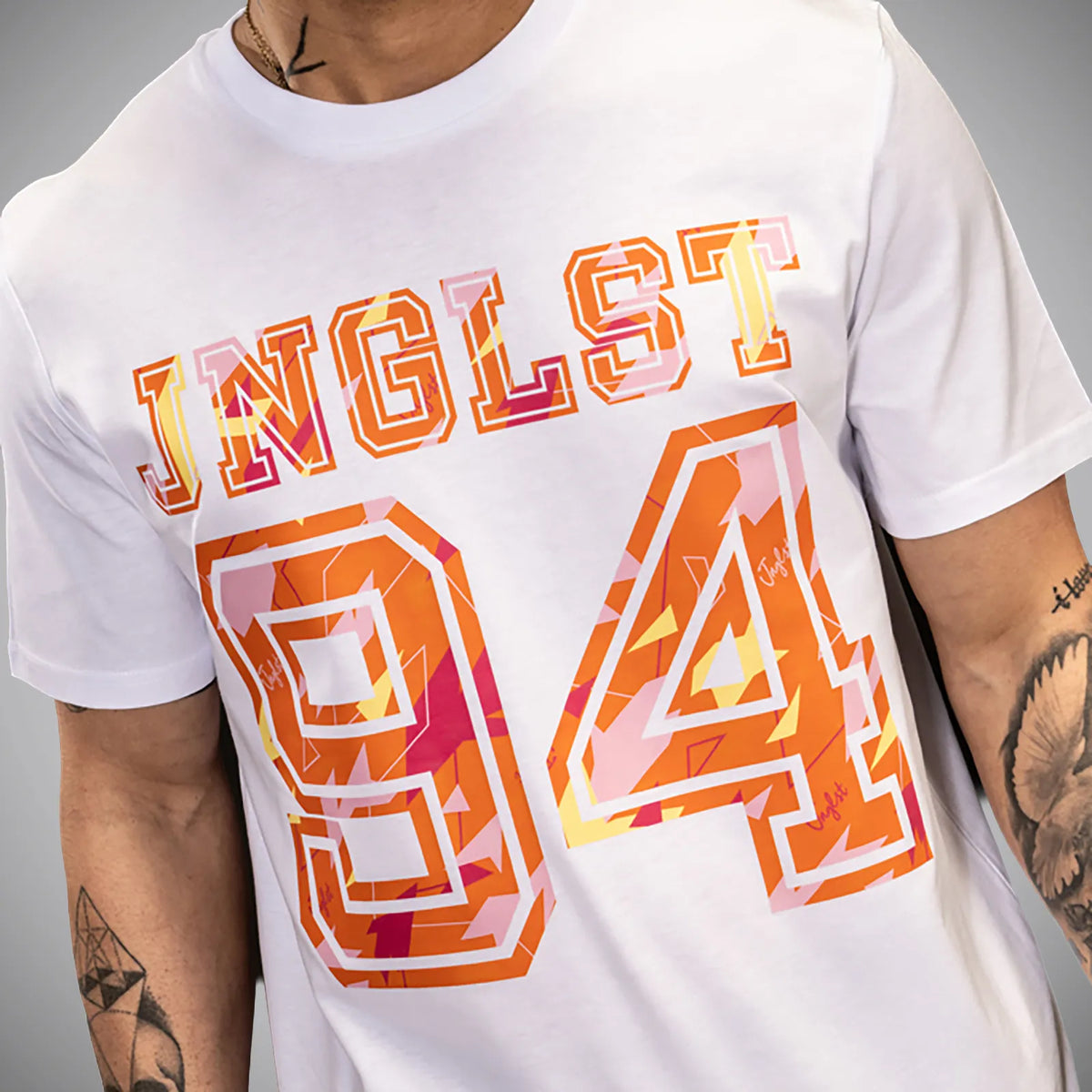 JNGLST 94 Orange Camo T-Shirt - White