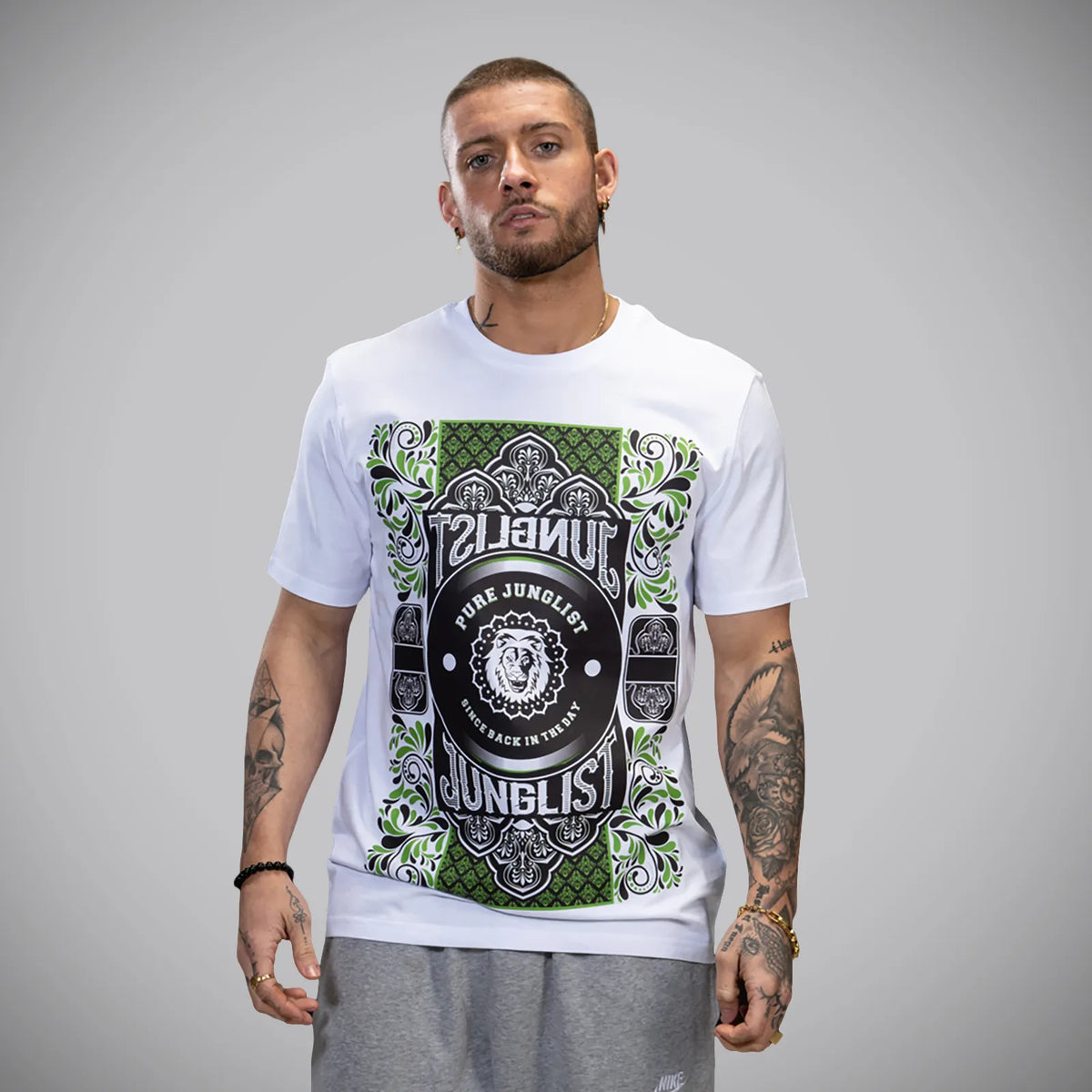 Pure Junglist Green & Black T-Shirt - White