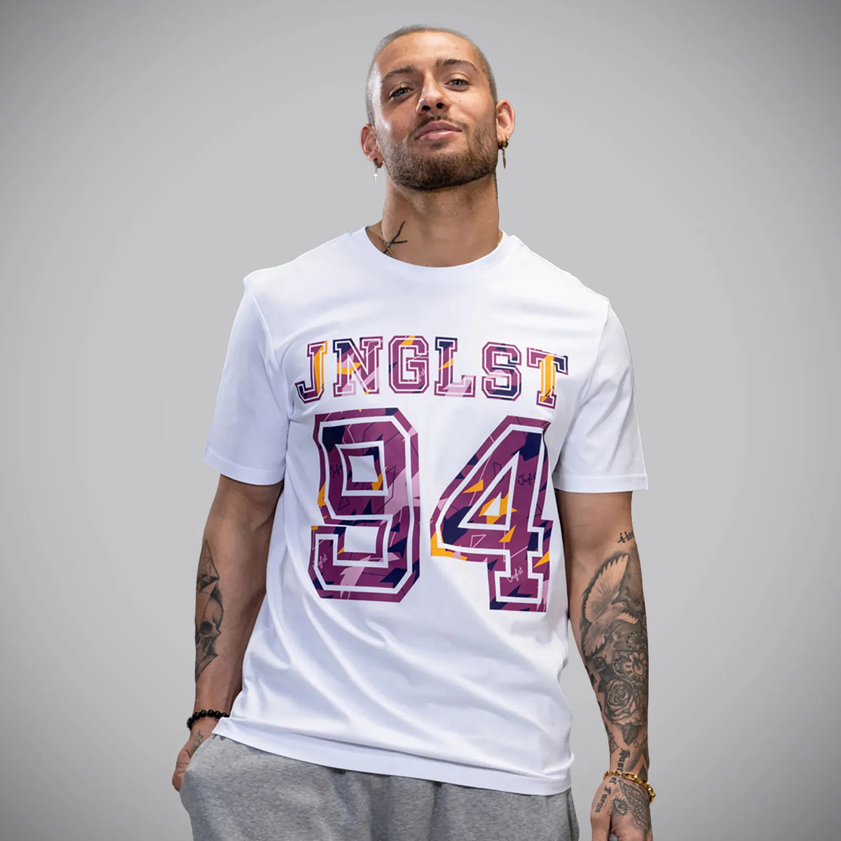 JNGLST 94 Purple Camo T-Shirt - White