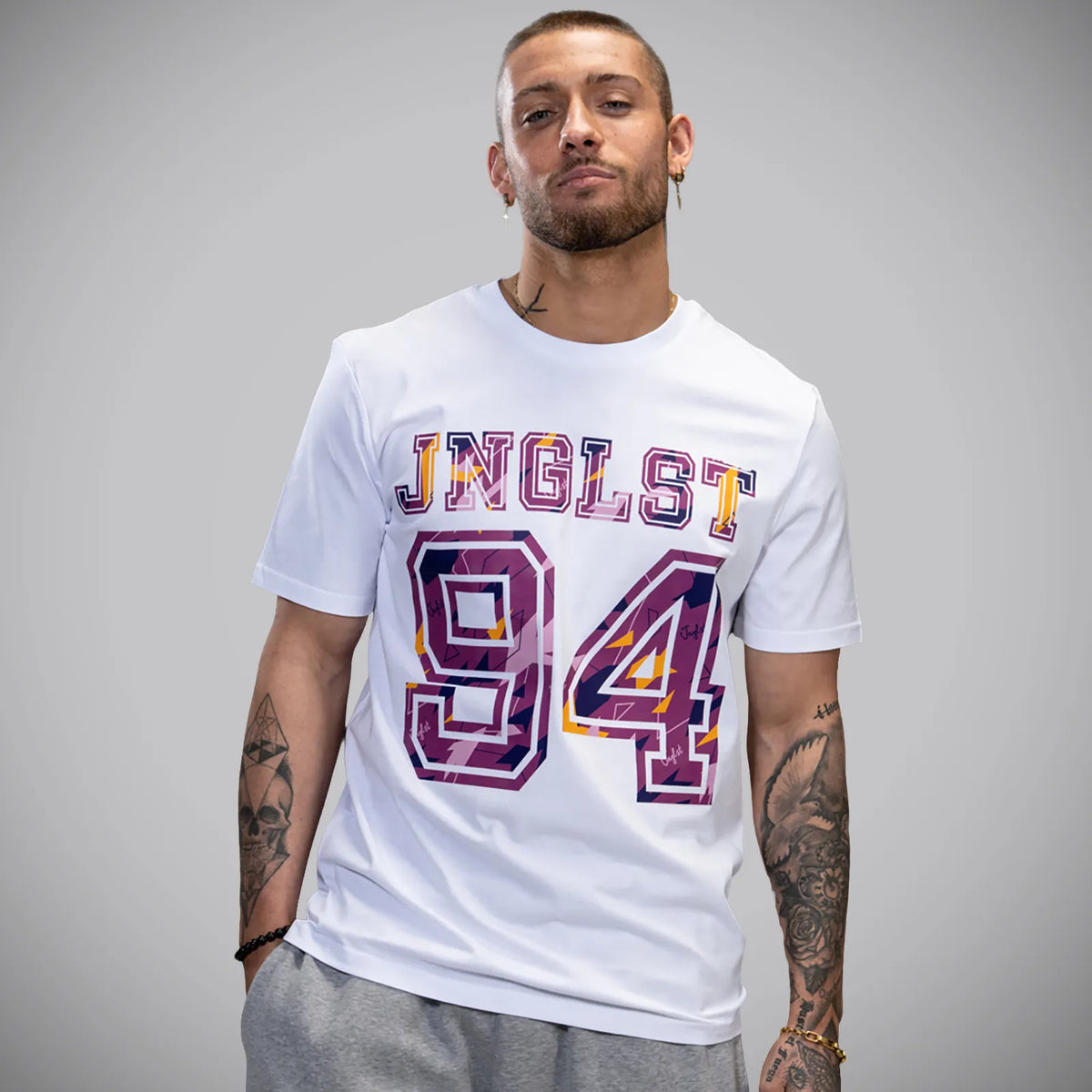 JNGLST 94 Purple Camo T-Shirt - White