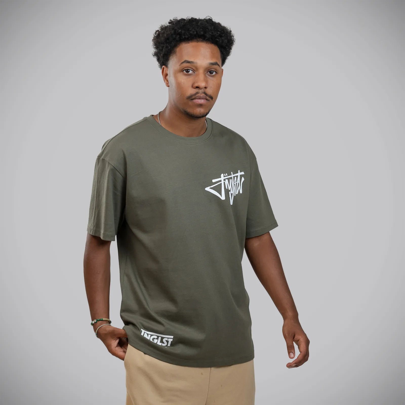 Jnglst Clothing front print khaki vip t shirt for junglists