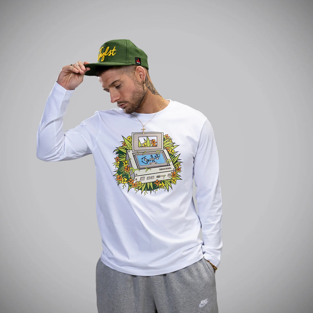 White Jungle Walkman Long Sleeve T Shirt