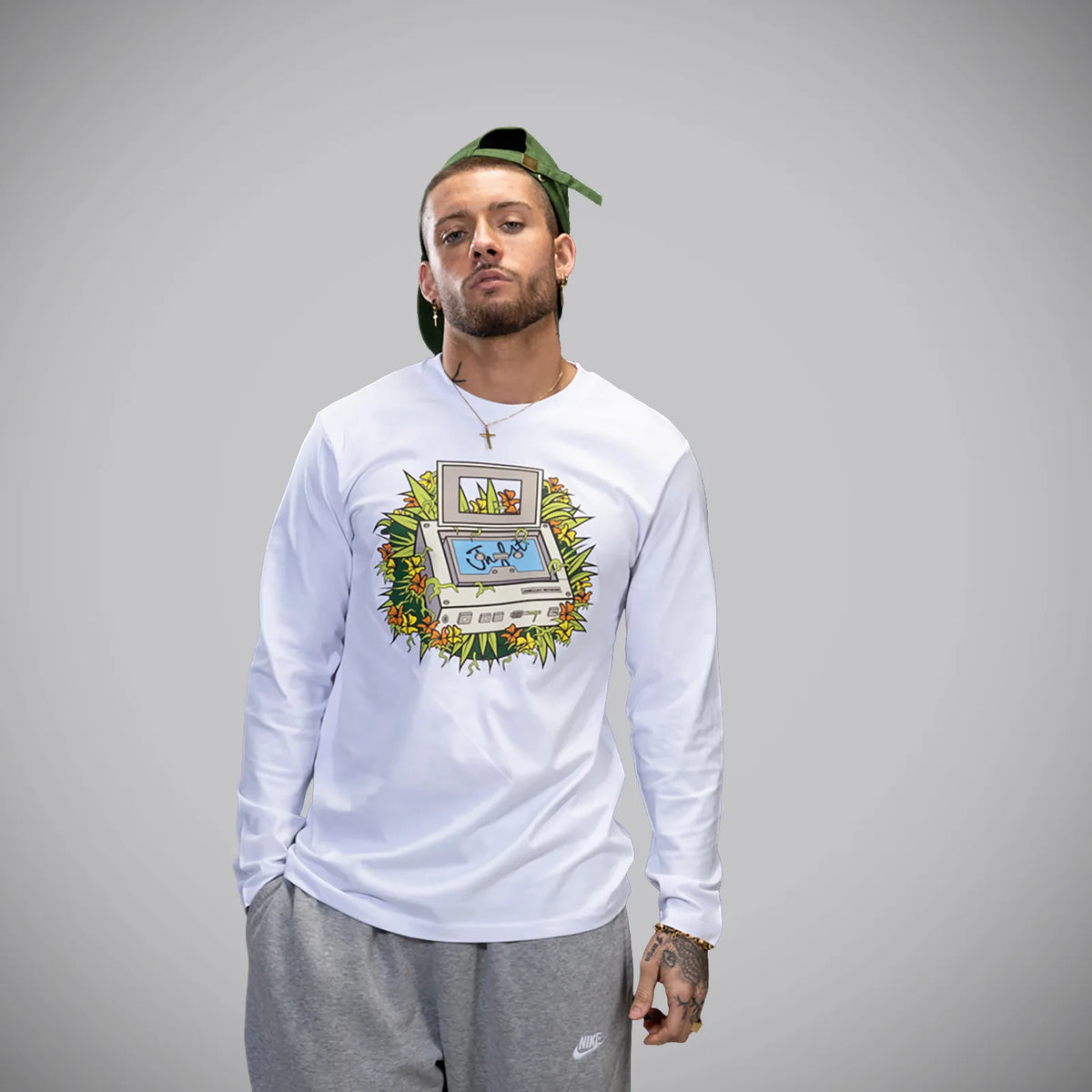 White Jungle Walkman Long Sleeve T Shirt