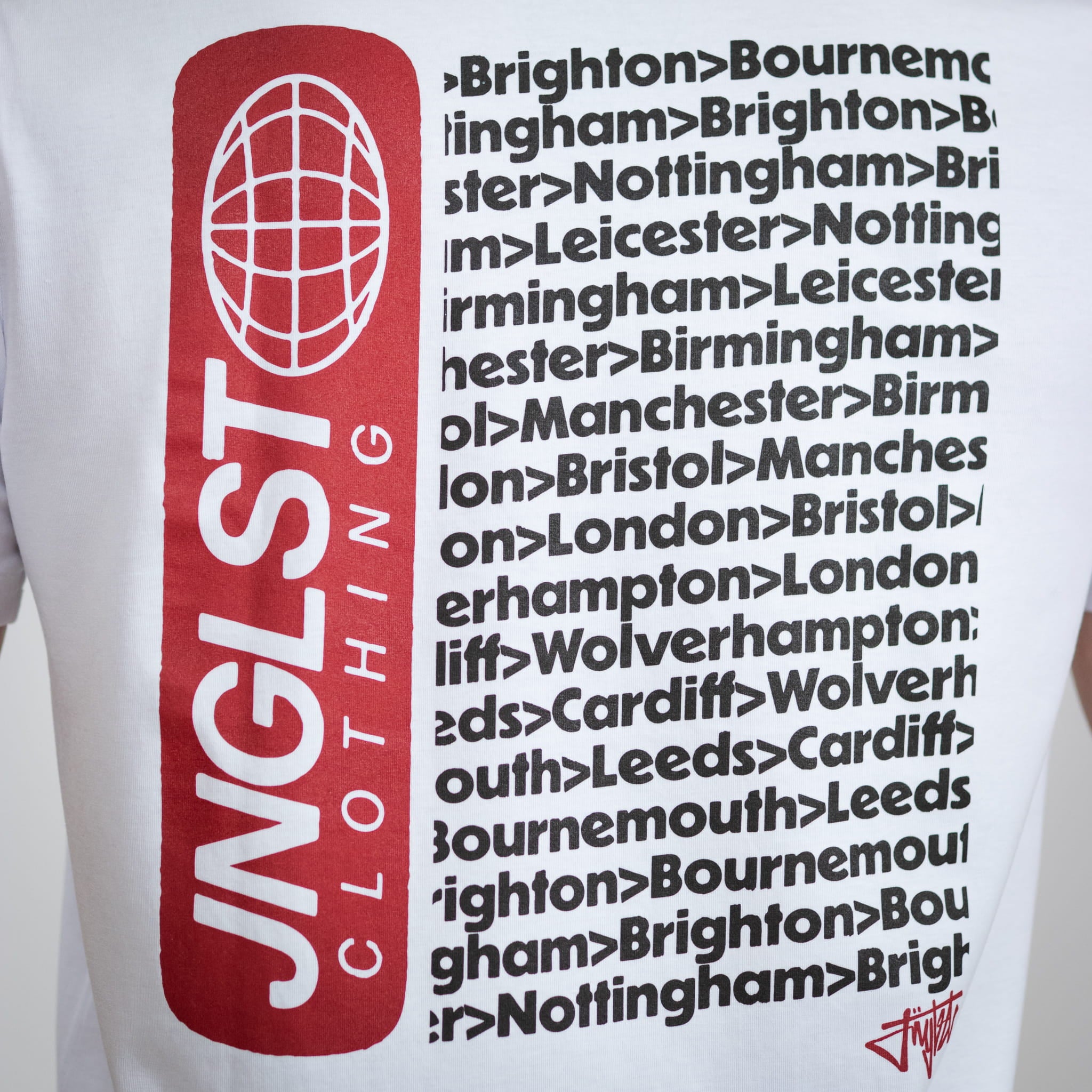 Junglist Tour Maroon T-Shirt in White