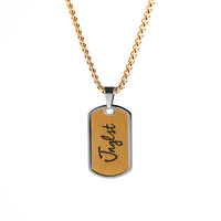 jnglst gold and silver pendant dog tags made from stainless steel