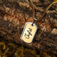 Gold coloured Dog Tags for Junglists
