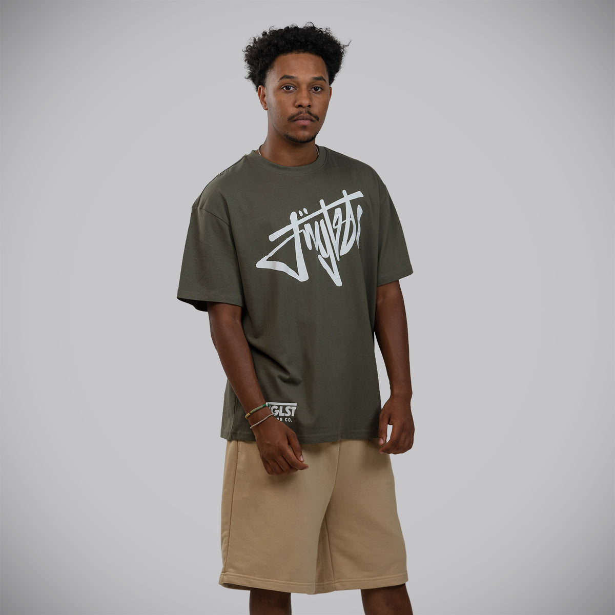 Jnglst Clothing VIp script t shirt khaki