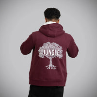 Jnglst Maroon Roots Sherpa Hoody Back Print DnB
