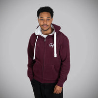 Jnglst Maroon Roots Sherpa Hoody Worn By Junglist In Studio