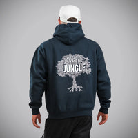 Roots Up Navy Junglist Hoody Back Jungle History