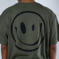 Junglist Smiley Rewired Olive Green T-Shirt