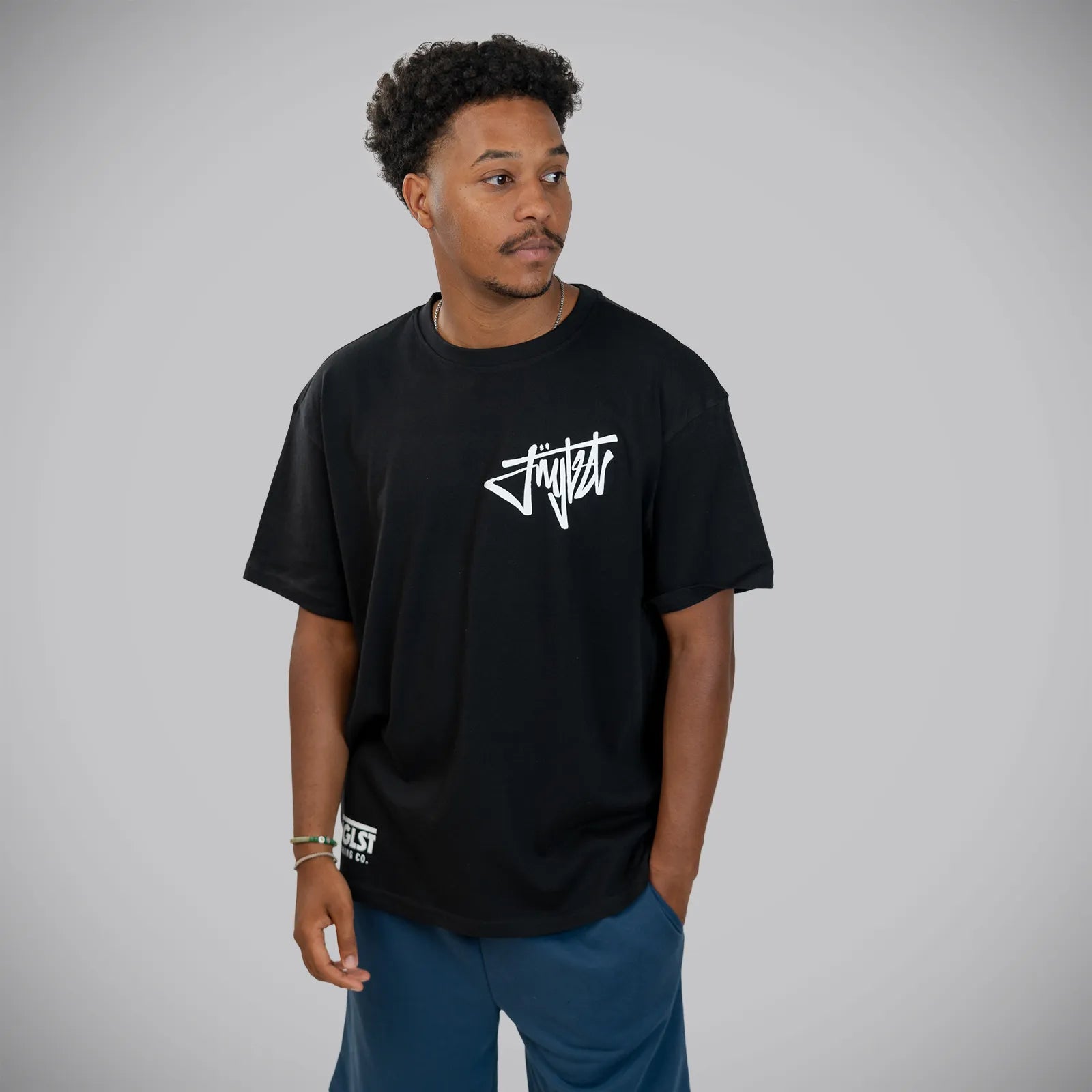 Jnglst Clothing black script t shirt for junglists