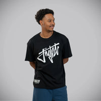 Jnglst Clothing script black t shirt front print