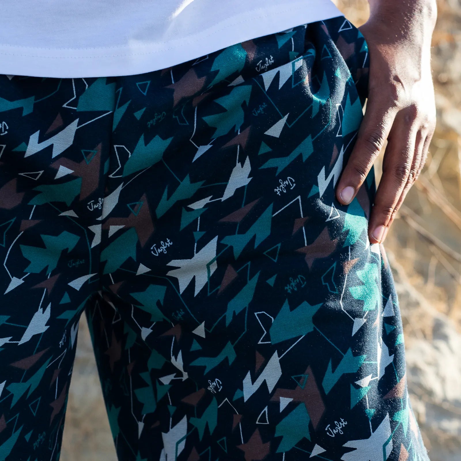 Jnglst Cotton Shorts - Dark Green Camo