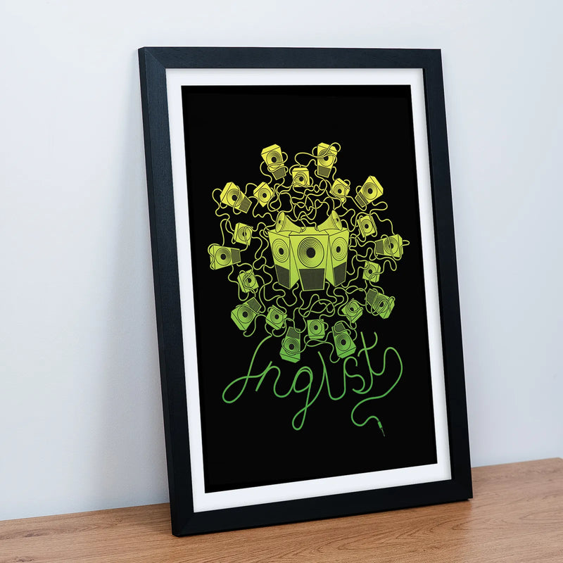 Jnglst Soundsystem Art Black Frame