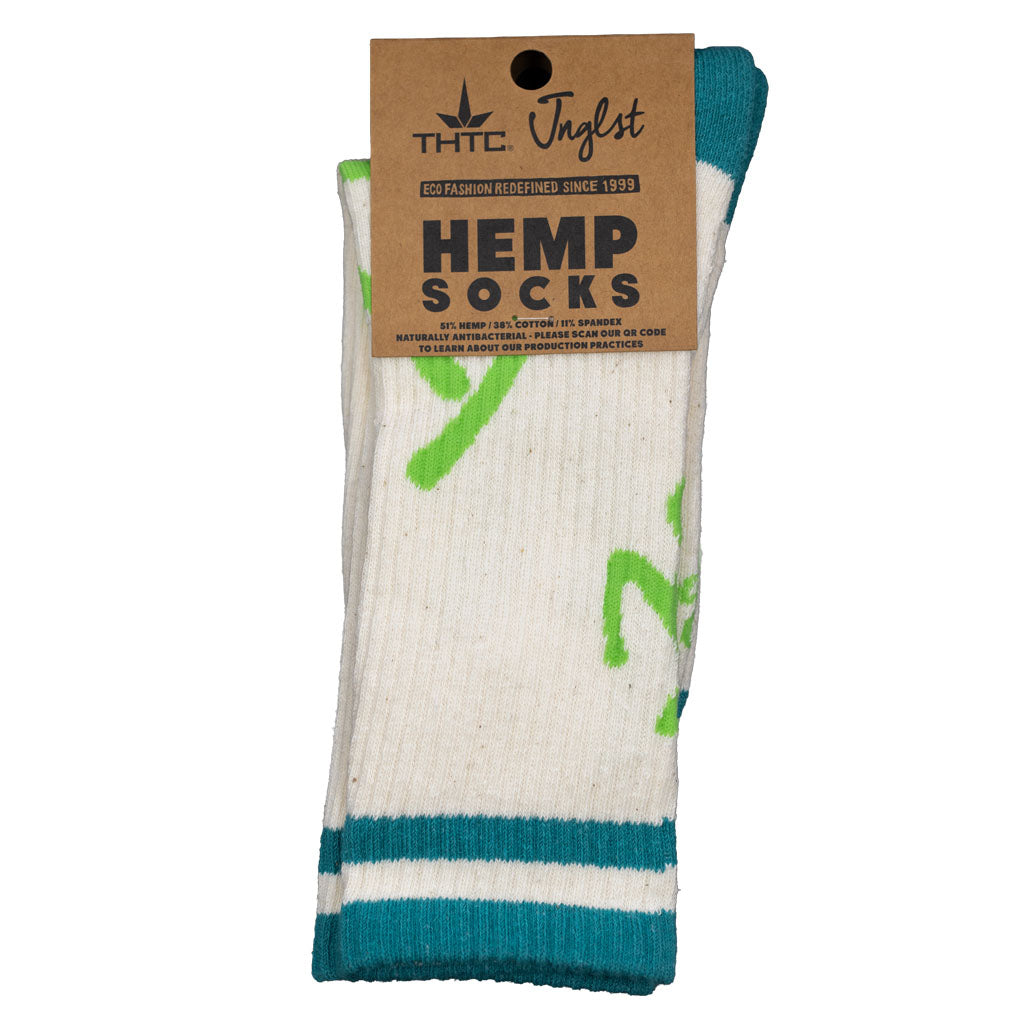 Jnglst X THTC White and Blue Hemp Socks
