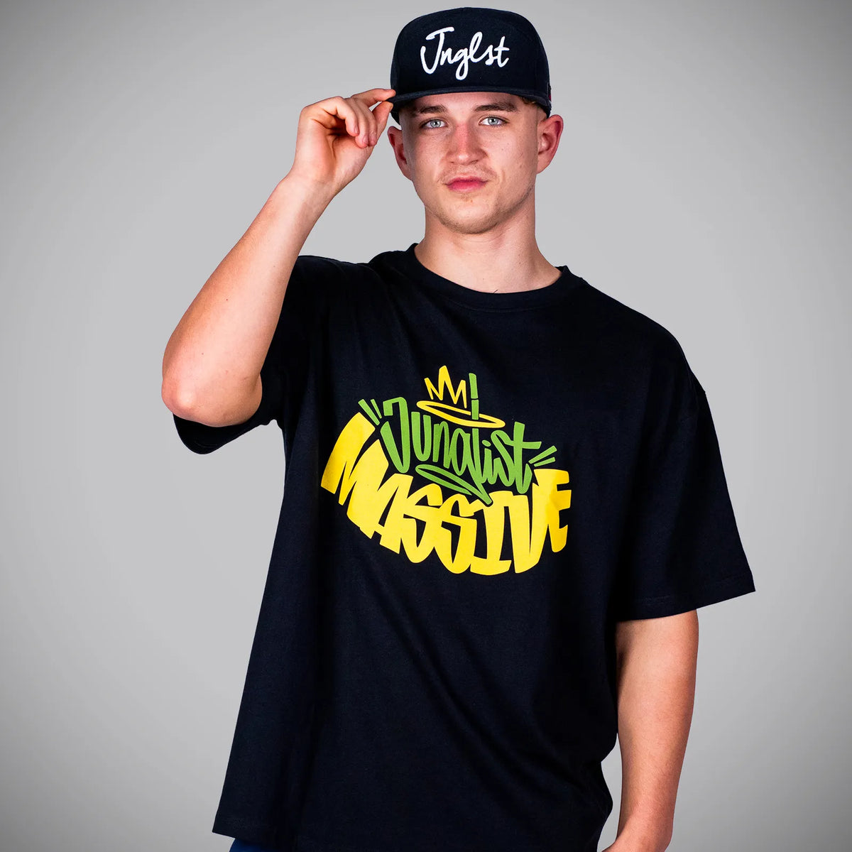 Relaxed Fit Junglist Massive Black T-Shirt