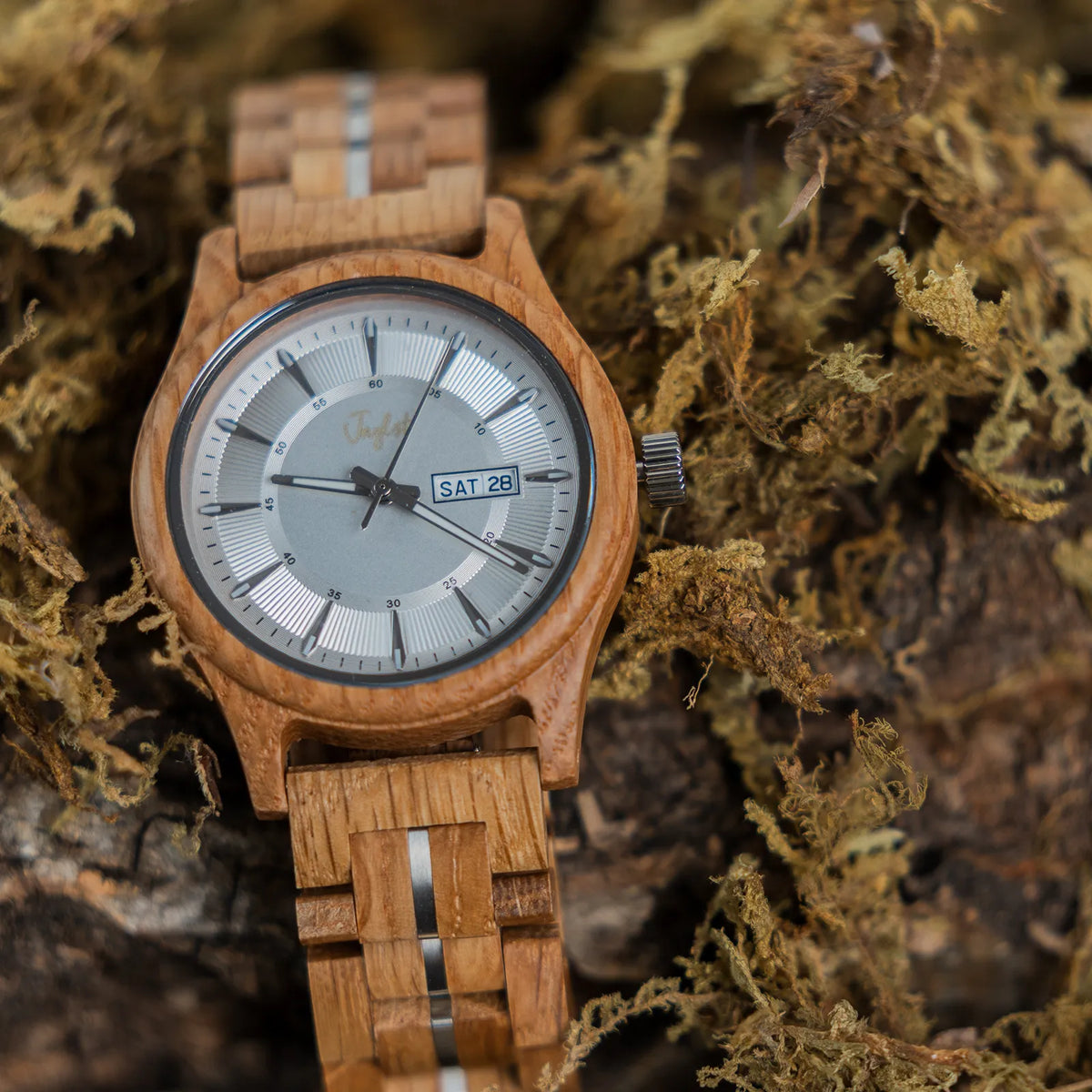 Junglist Bamboo Watch with light face