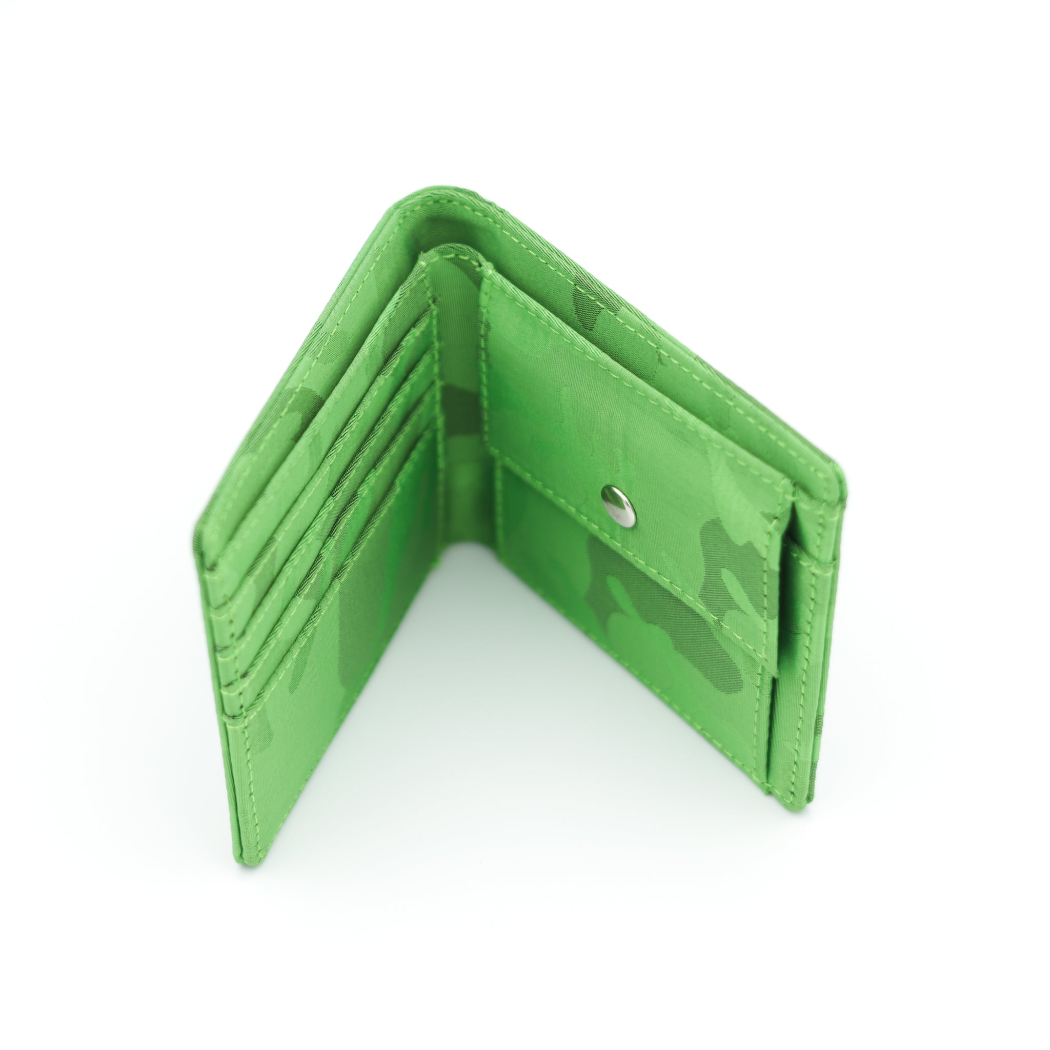 Green wallet on a white background