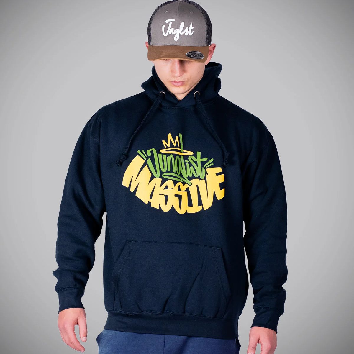 Navy Junglist Massive Pullover Hoody