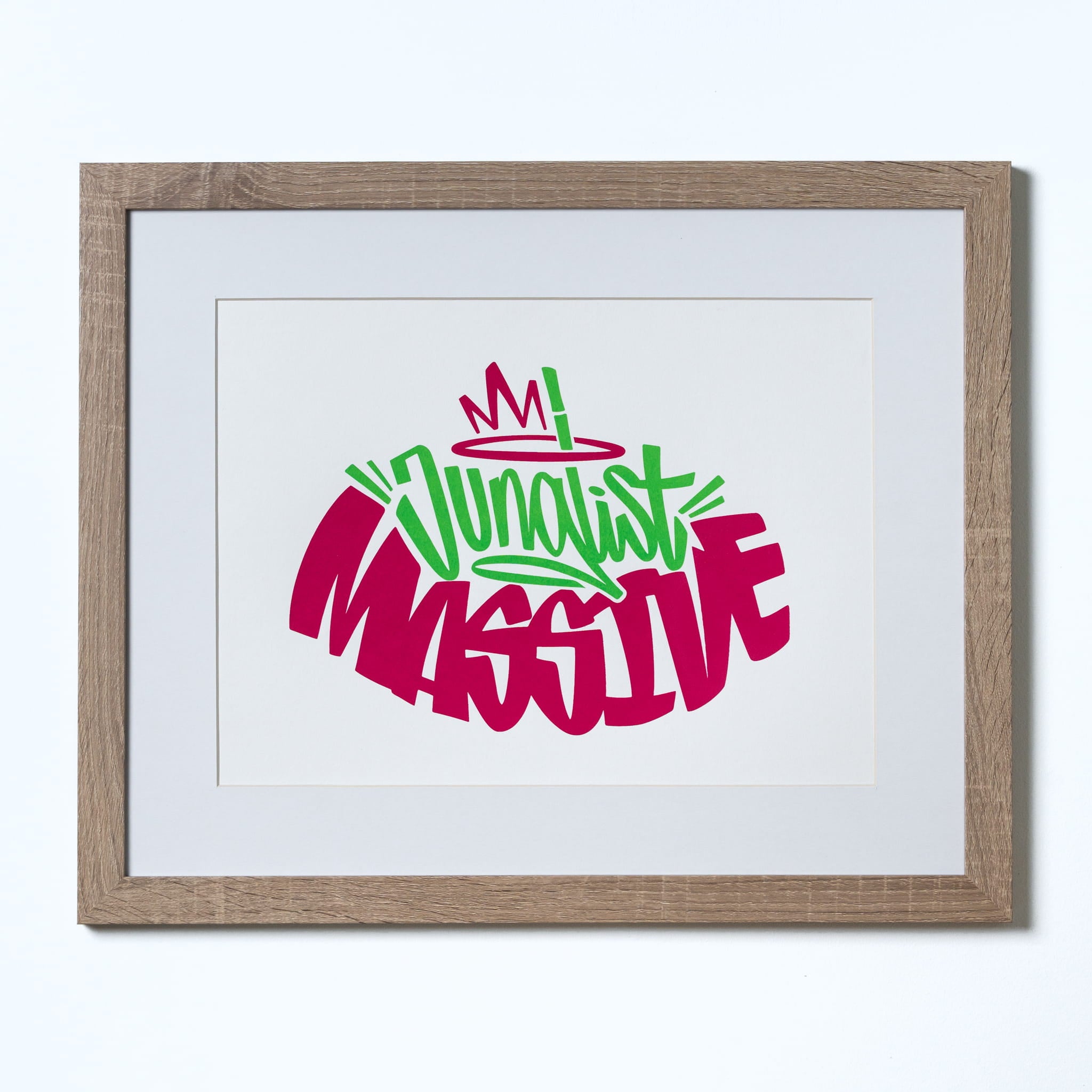 Junglist Massive Magenta & Green Ltd Edition Framed Artwork