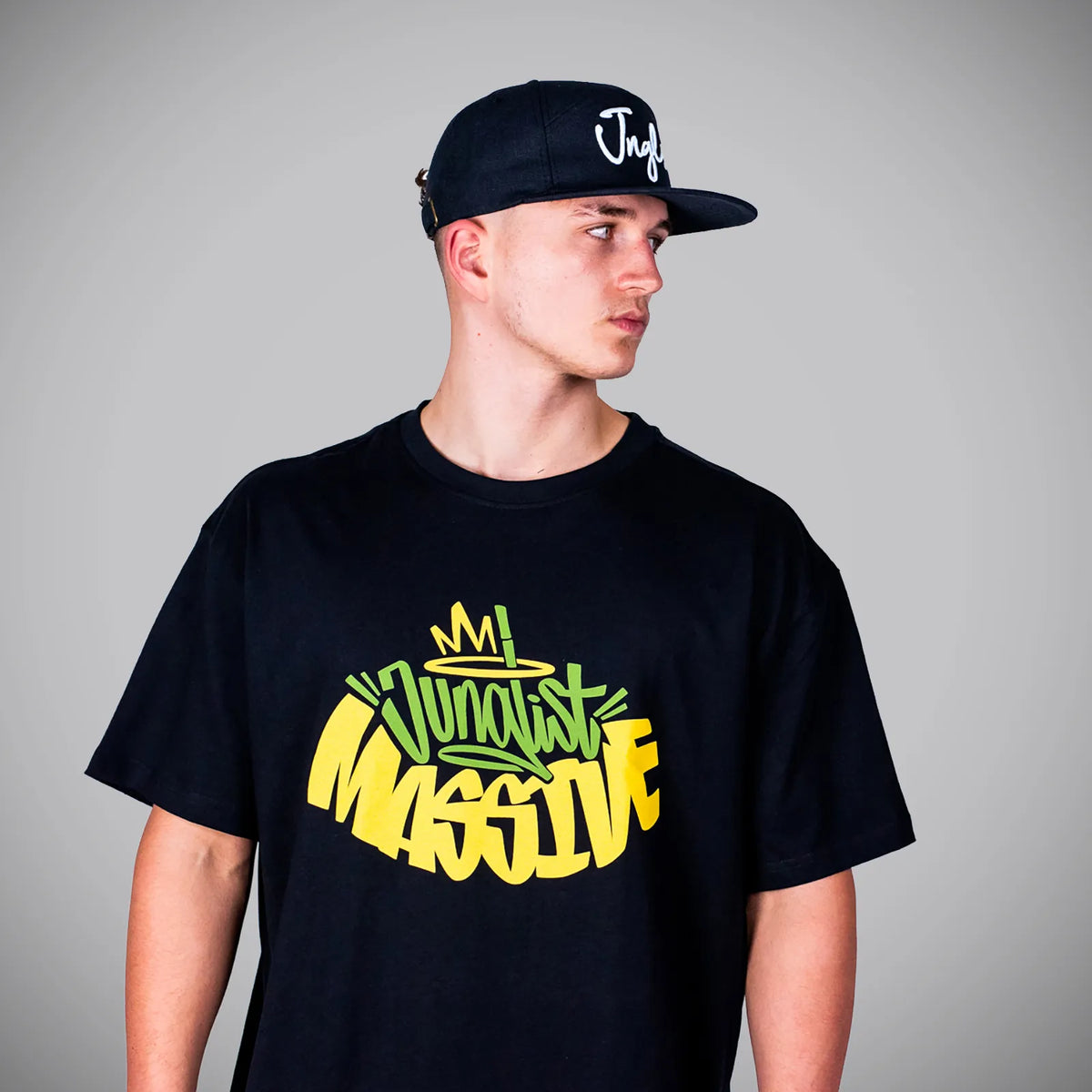 Relaxed Fit Junglist Massive Black T-Shirt