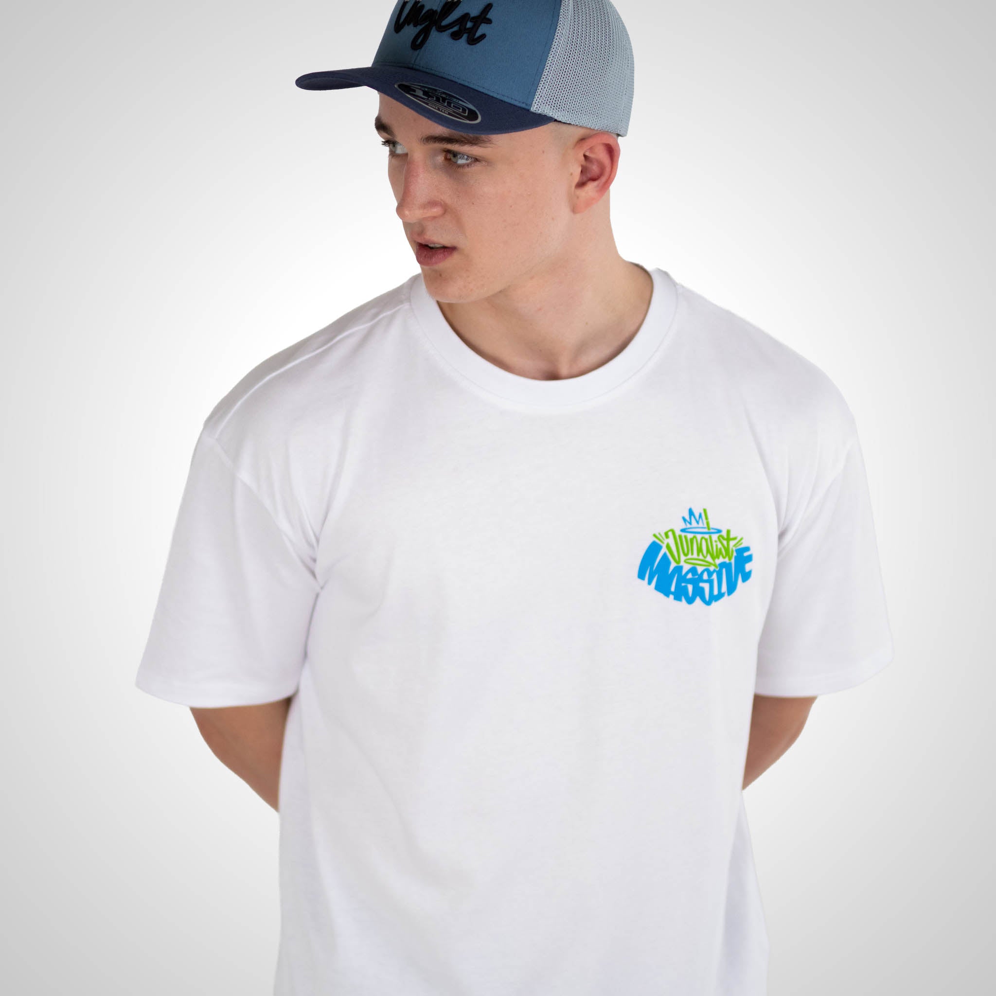 Relaxed Fit Junglist Massive White Back 2 Back T-Shirt