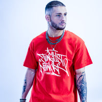 Red Graffiti tag t shirt from Junglist Networj