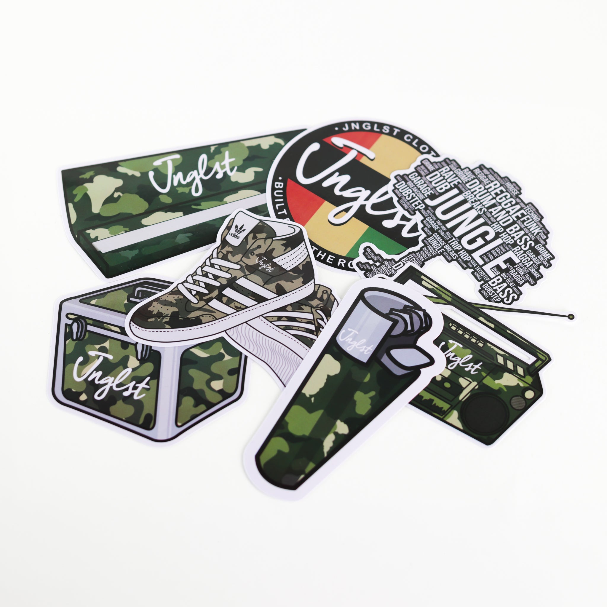 Camo Junglist Sticker Pack