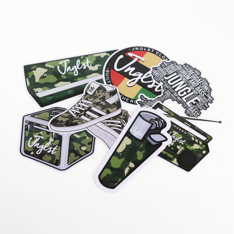 Camo Junglist Sticker Pack