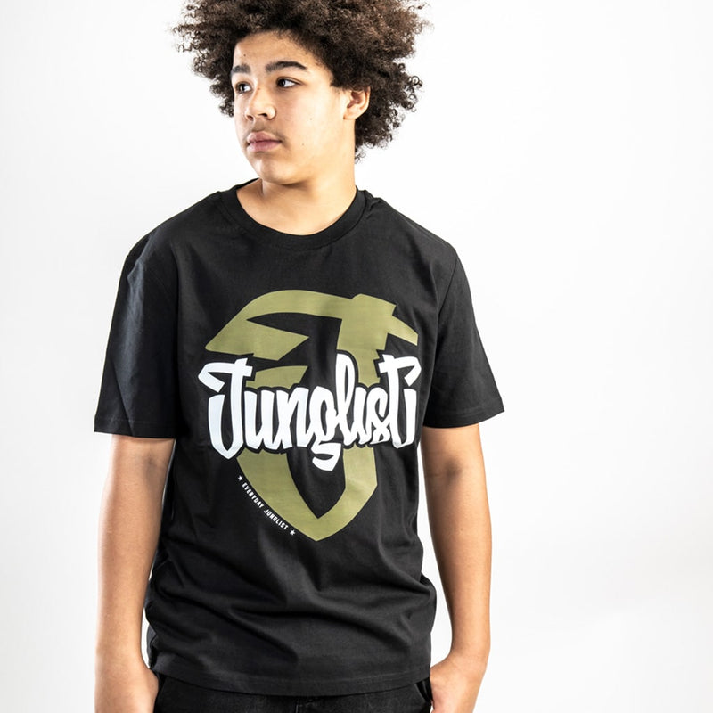 Junglist Design on Black Streetwear T Shirt