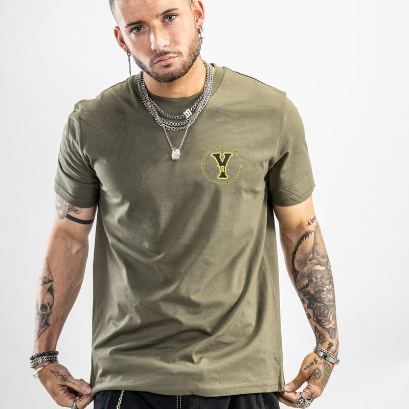 army green junglist t shirt front