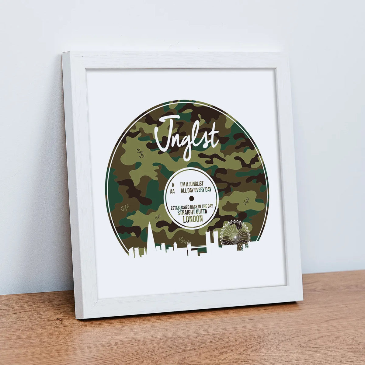 London Vinyl Art Print White Frame