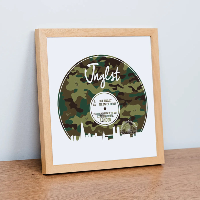 London Vinyl Art Print Wooden