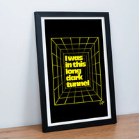 Long Dark Tunnel Art Print Black Frame