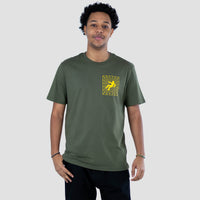 Junglist wearing our Olive Long Dark Tunnel T Shirt